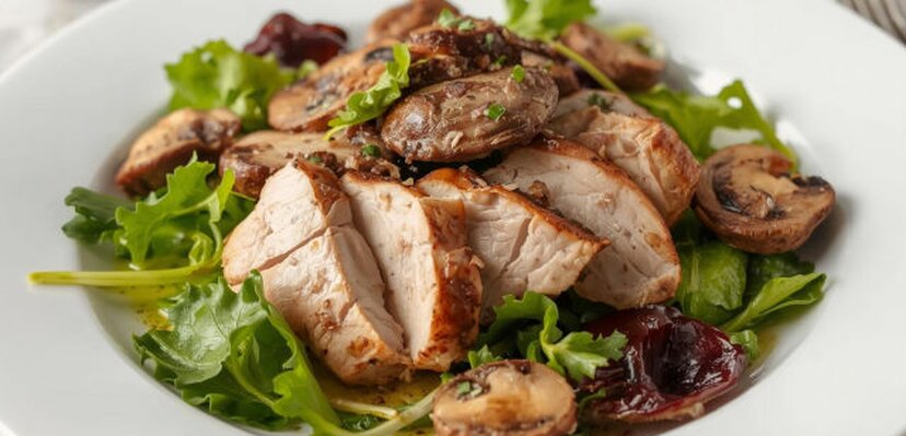 Salata sa ćuretinom i bukovačama